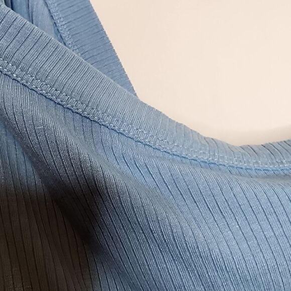 5X 28W Torrid Blue Ribbed One Shoulder Cut Out Cami Tank Stretch Soft Baby Layer - Picture 5 of 8